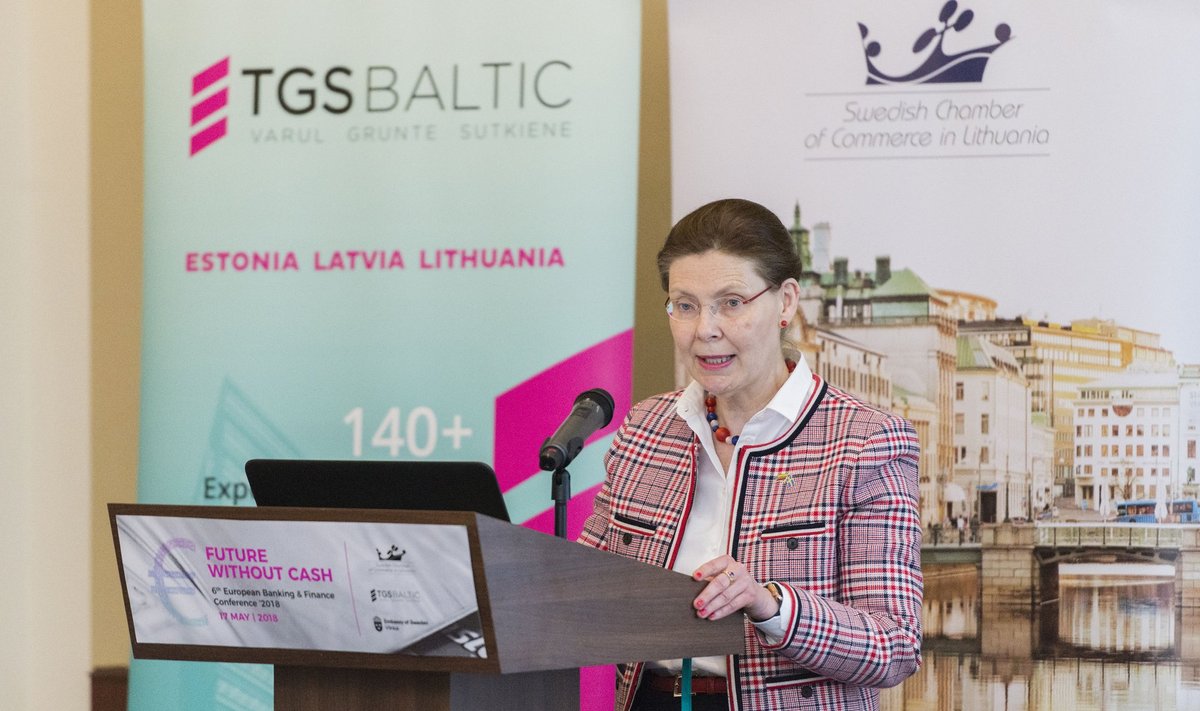 Ambassador of Sweden Maria Christina Lundqvist delivering the opening remarks at the Swedish Business Forum in VIlnius Photo Ludo Segers @ The Lithuania Tribune