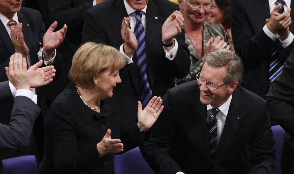 Vokietijos kanclerė A.Merkel ir išrinktas prezidentas Ch.Wulffas