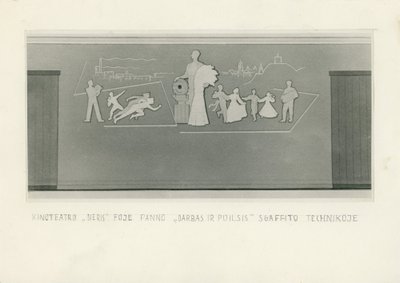 Jonas Jukonis. dekoratyvinio pano „Darbas ir poilsis“ projektas, apie 1960 m. LLMA F.146 Ap.1 B.89, L.31