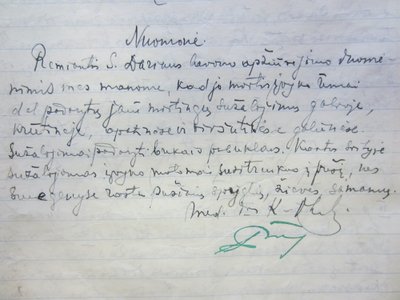 1933-07-24 S. Dariaus palaikų apžiūros Akte - profesorių K. Oželio ir J. Žilinsko pasirašyta Nuomonė dėl mirties priežasties / Lietuvos centrinis valstybės archyvas, GKS nuotr.