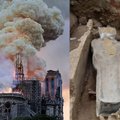 Archeologai atidarė du sudegusios Paryžiaus katedros požemiuose aptiktus švininius sarkofagus, juose – ypatingos asmenybės