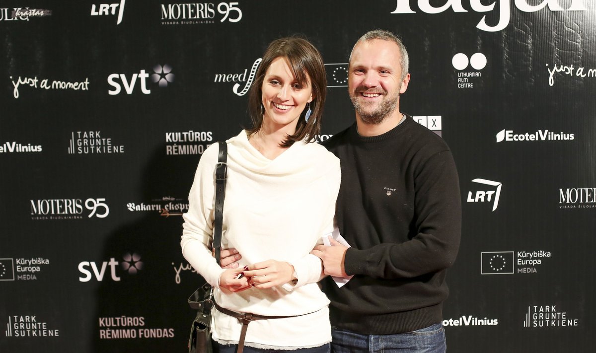 Giedrius Savickas su žmona  Agata Šilobrit