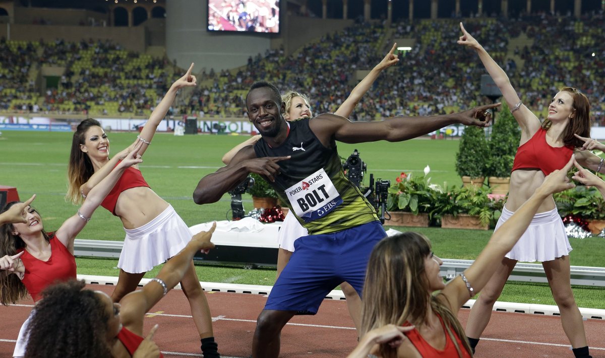 Usainas Boltas Deimantinės lygos varžybose Monake