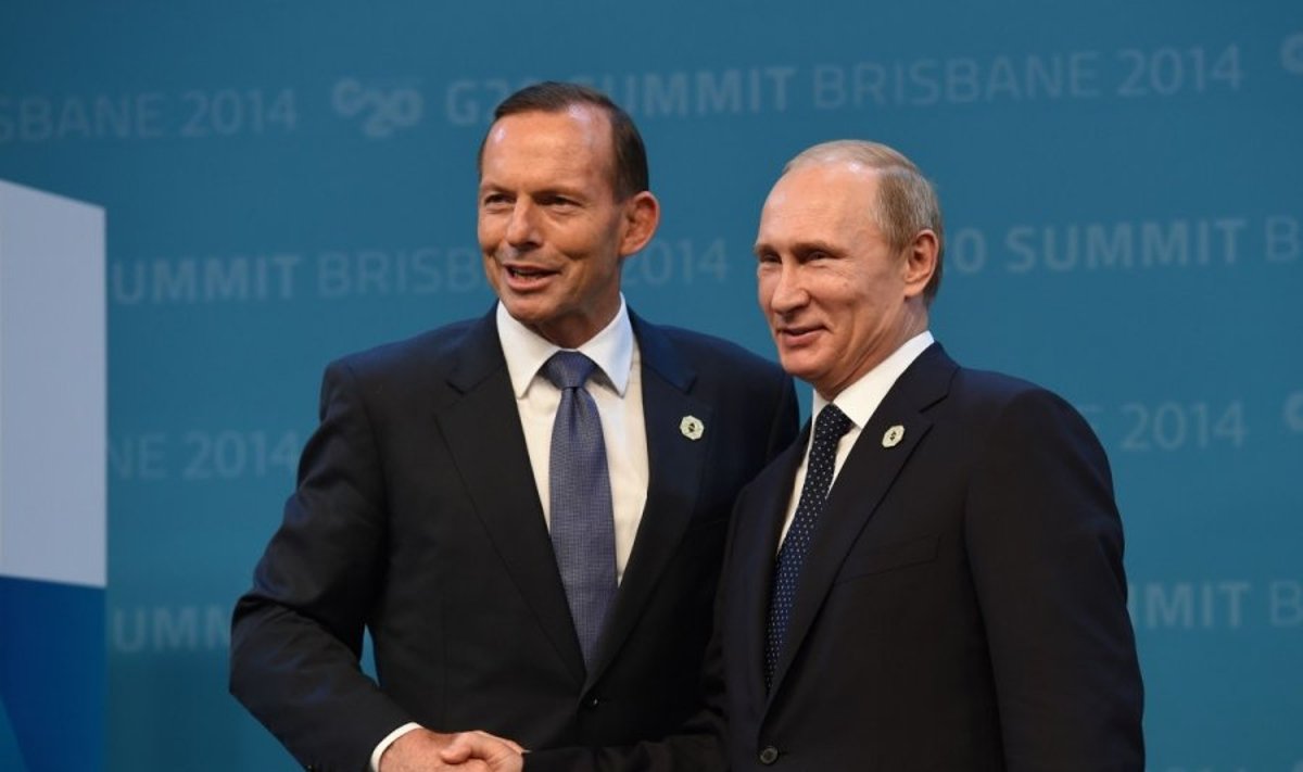  Tony Abbottas ir Vladimiras Putinas
