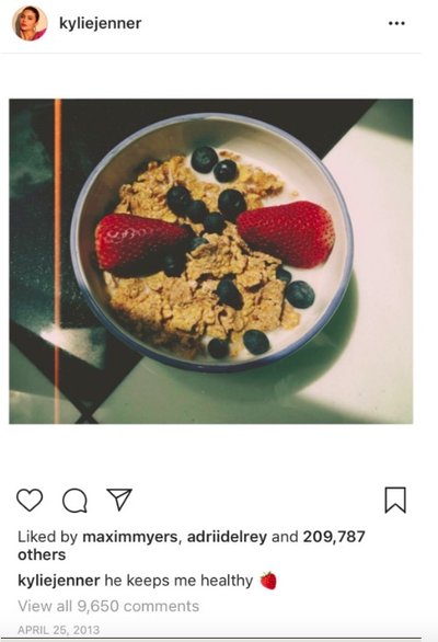 Kylie Jenner įrašas "Instagram"
