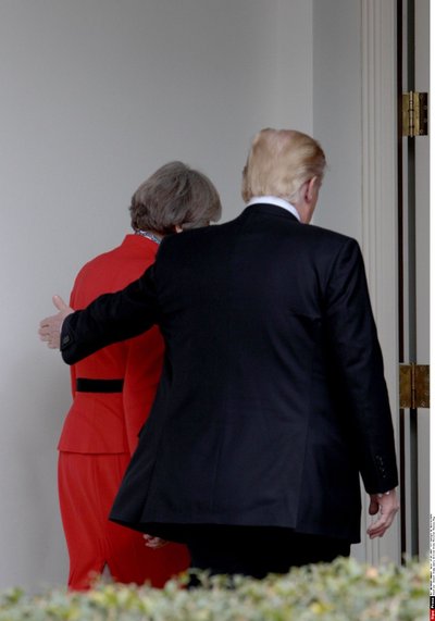 Donaldas Trumpas ir Theresa May 