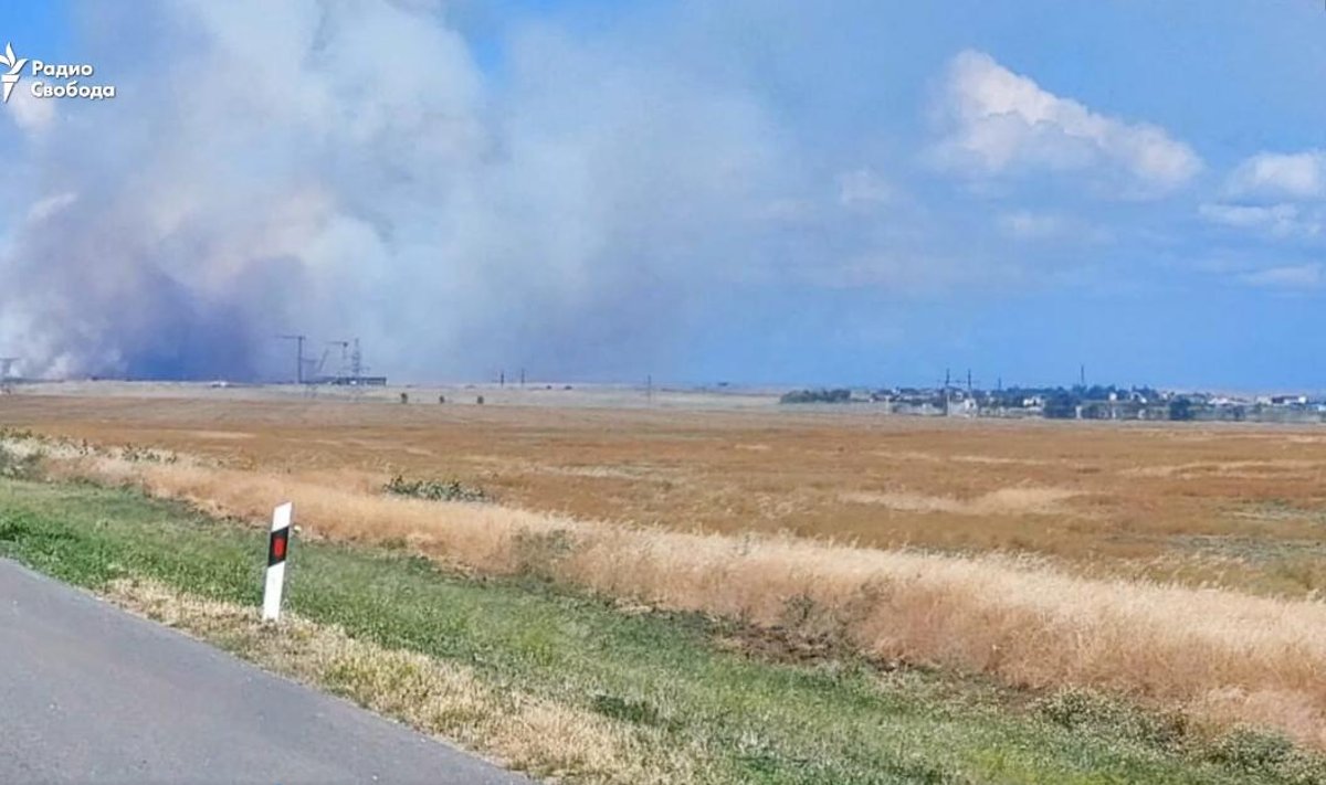 Kryme prie Čaudos kyšulio, iš kur rusai paleidžia dronus, kilo didelis gaisras