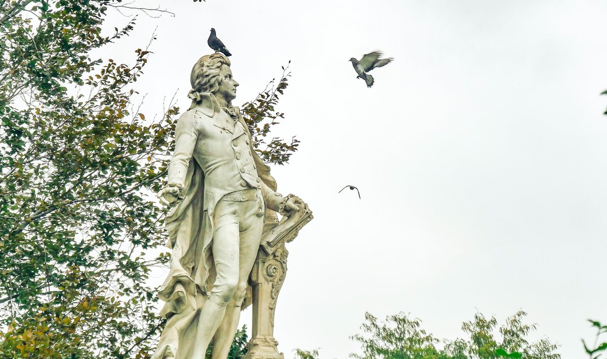 Wolfgango Amadeuso Mozarto skulptūra Vienoje, Austrijoje