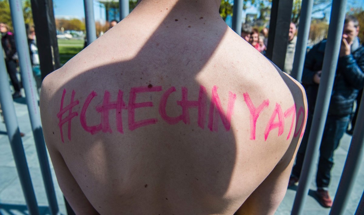 Demonstracija prieš gėjų engimą Čečėnijoje