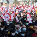 Sakartvele tūkstančiai žmonių išėjo į gatves protestuoti prieš opozicijos lyderio areštą