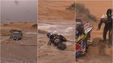 Ne upelis, o visas Nemunas: Dakaro lenktynininkų dramatiškos pastangos įveikiant patvinusią upę