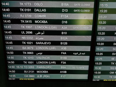 Iš Stambulo oro uosto rusai keliauja po visą pasaulį