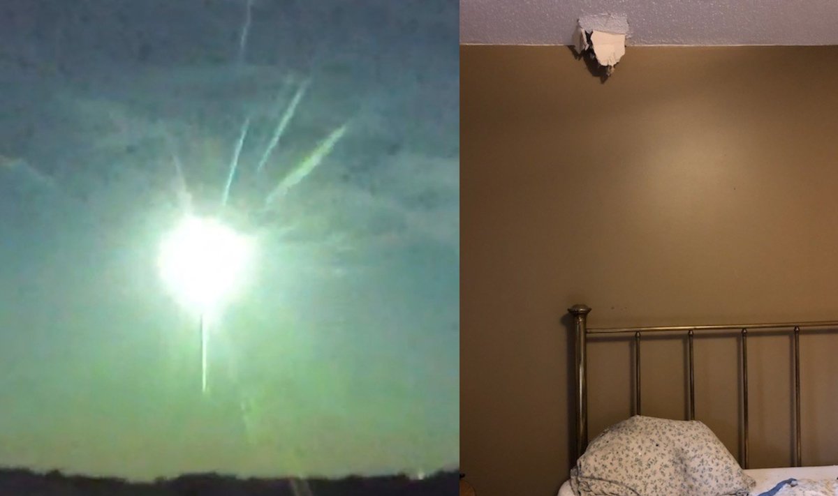 Kanadoje į moters namus pro stogą ant pagalvių nukrito meteoritas.