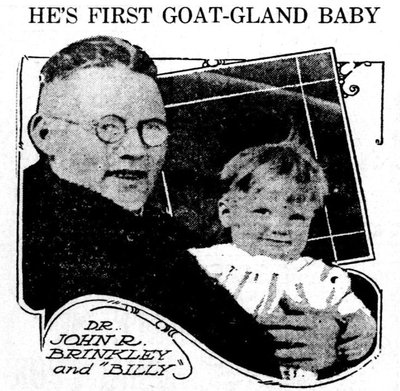 Johnas Richardas Brinkley su pirmuoju po procedūros gimusiu kūdikiu