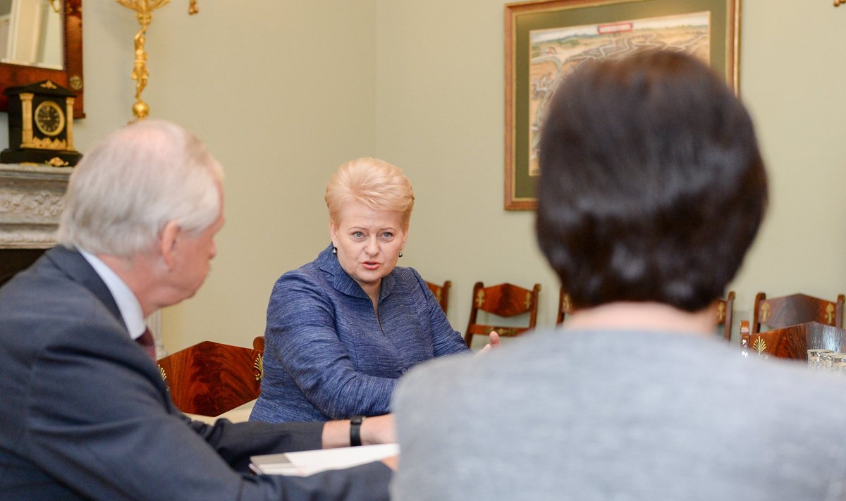 President Grybauskaitė with Finance Minister Gustas and Agriculture Minister Baltraitienė