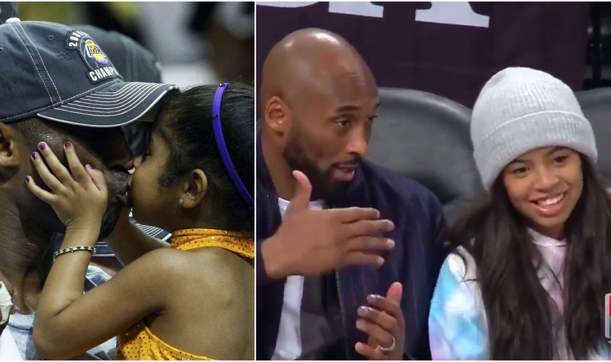 Kobe Bryantas ir jo dukra Gianna (Scanpix ir Twitter nuotr.)