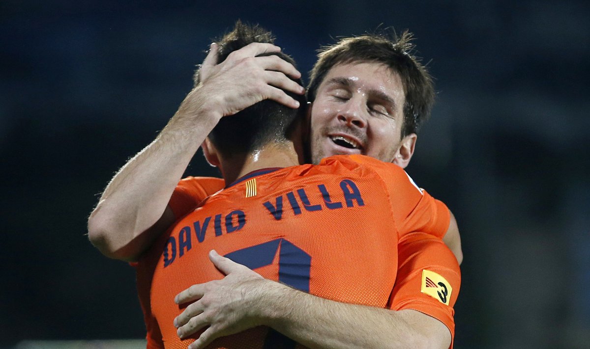 Davidas Villa ir Lionelis Messi ("Barcelona")
