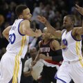 NBA: nesustabdomas K. Thompsono ir S. Curry tandemas pelnė 71 tašką