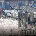 Pasibaisėjo sprogstančių dangoraižių vaizdais: klaidingai tikina esą Kinijoje dėl krizės sprogdinami užbaigti pastatai