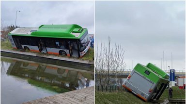 В Клайпеде городской маршрутный автобус съехал с дороги: потребовалась медицинская помощь