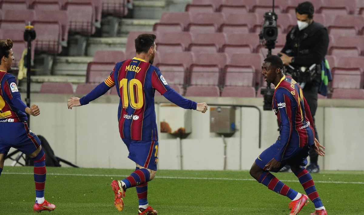 Lionelis Messi ir Ousmane'as Dembele