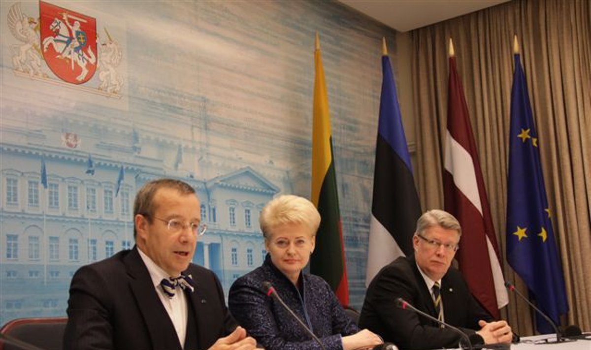 Baltijos šalių prezidentai: T.Ilves, D.Grybauskaitė, V.Zatlers