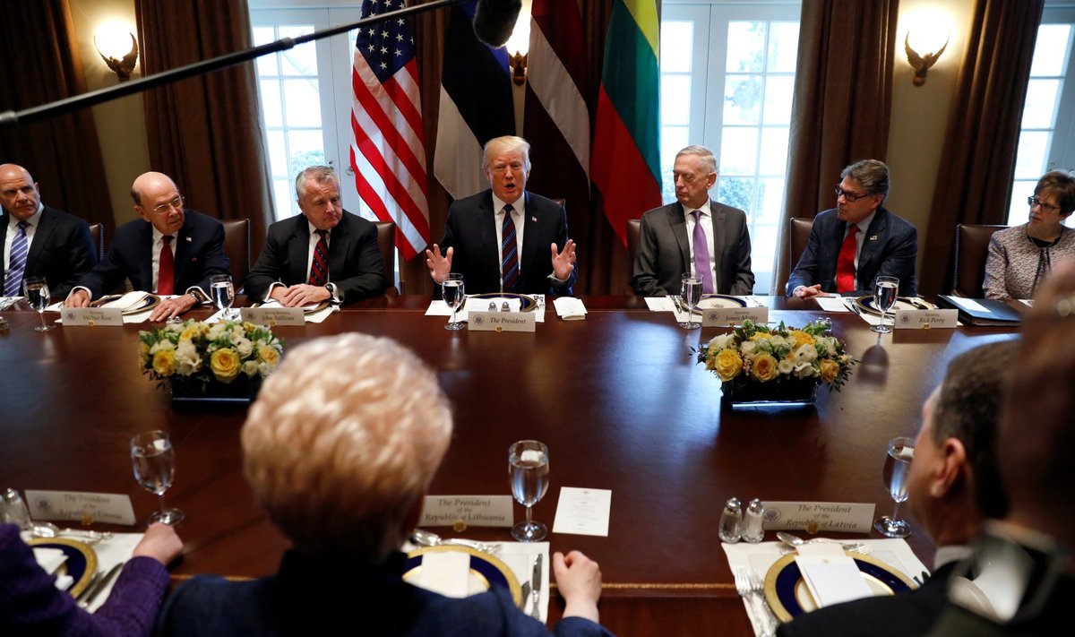 President Trump meets the presidents of the Baltic States in the White House
