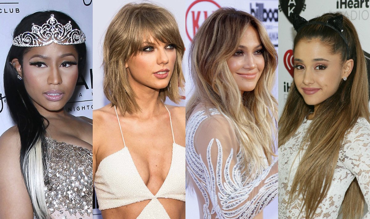 Nicki Minaj, Taylor Swift, Jennifer Lopez, Ariana Grande