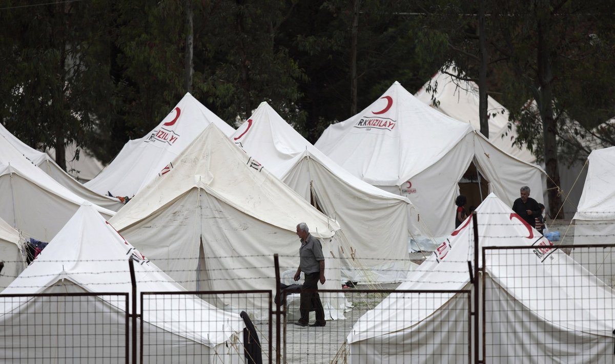 Pabėgėlių stovykla Turkijoje netoli Sirijos sienos