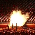 Jaunimo dienos proga Šiaurės Korėjoje surengtas deglų šou