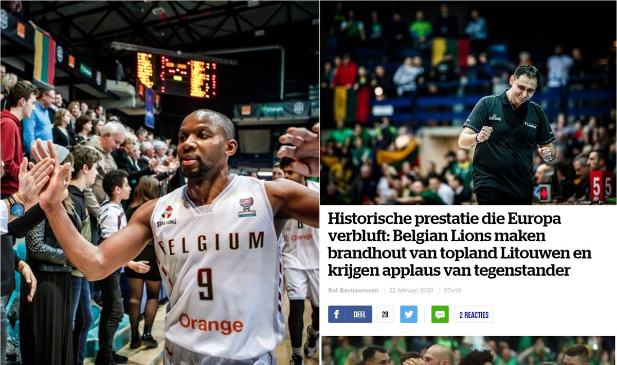 Belgijos žiniasklaida apie saviškių pergalę prieš lietuvius