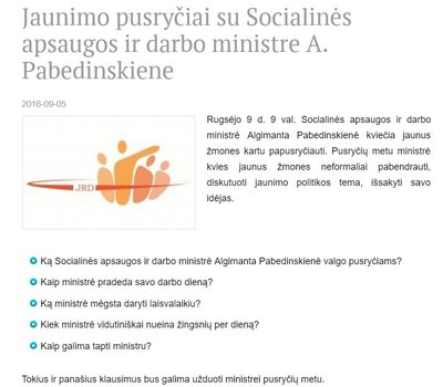 Algimanta Pabedinskienės susitikimo reklama