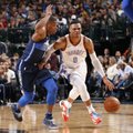 NBA naktis: „Thunder“ patyrė pažeminimą Dalase, „Knicks“ be Porzingio krito prieš „Rockets“