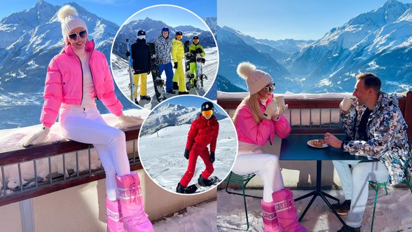 Nauja Ingos Stumbrienės šeimos žiemos tradicija – slidinėjimas kalnuose: parodė, kaip atsipirko vyro Aivaro duotos pamokos