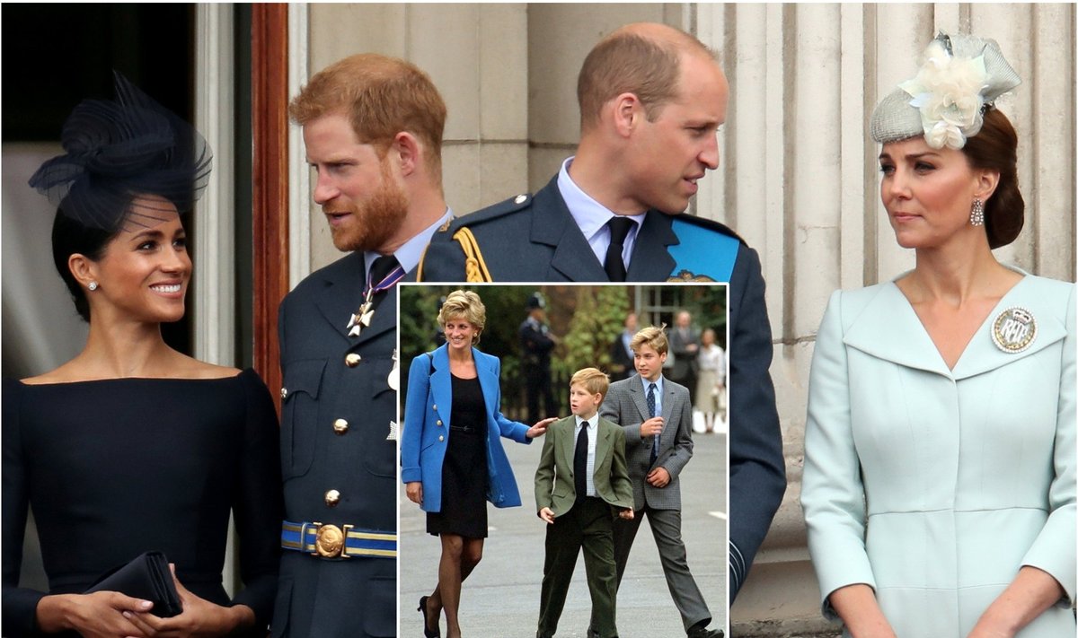 Princai Williamas ir Harry su žmonomis / Foto: Scanpix / PA, Reuters