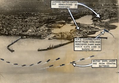 Britų oro žvalgybos daryta Sen Nazero uosto nuotrauka dieną prieš reidą