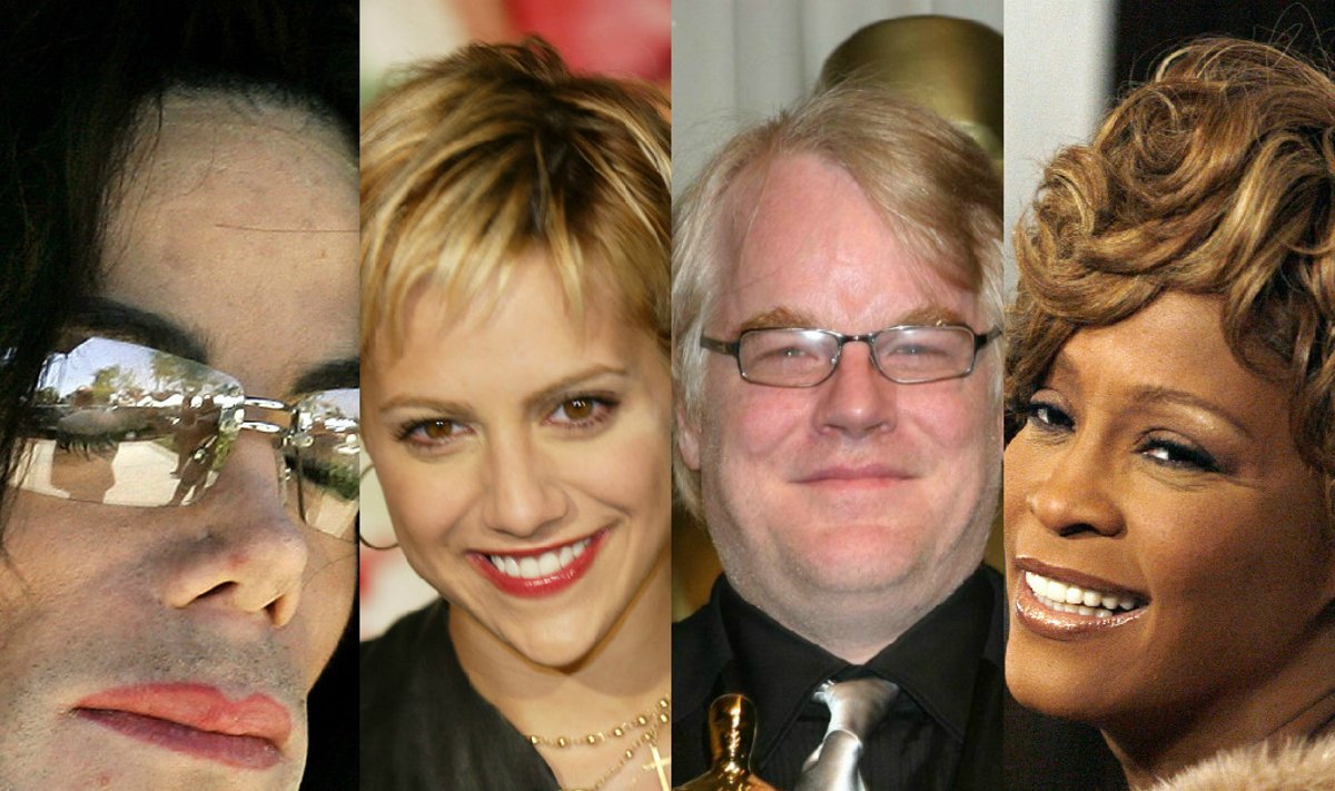 Michaelas Jacksonas, Brittany Murphy, Philipas Seymouras Hoffmanas, Whitney Houston 