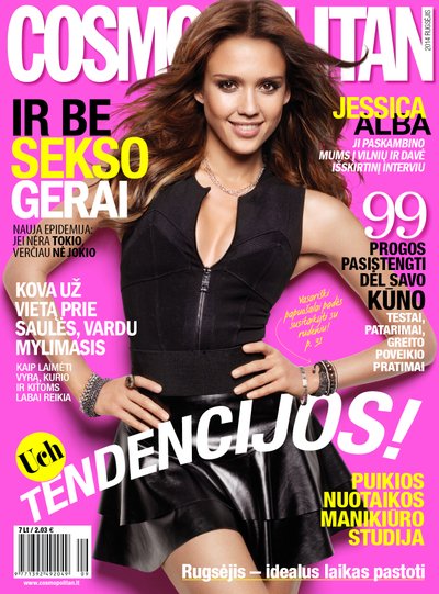 Jessica Alba "Cosmopolitan" viršelyje