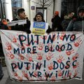 Prie Rusijos ambasados Lenkijoje įvyko protesto akcija