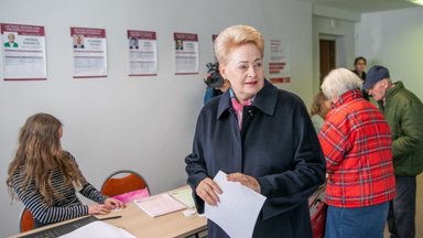 Prezidento rinkimai 2024. Savo balsą atidavė Dalia Grybauskaitė