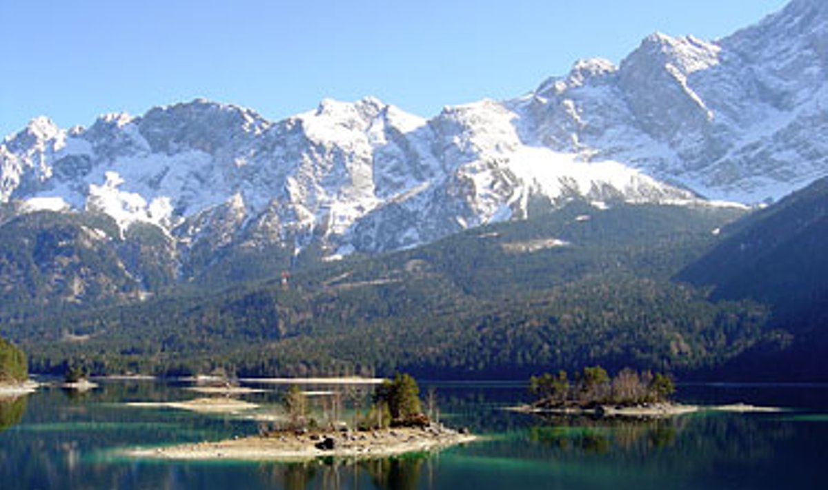 Eibsee ežeras Bavarijos Alpėse. Rūtos Ambultienės nuotr.