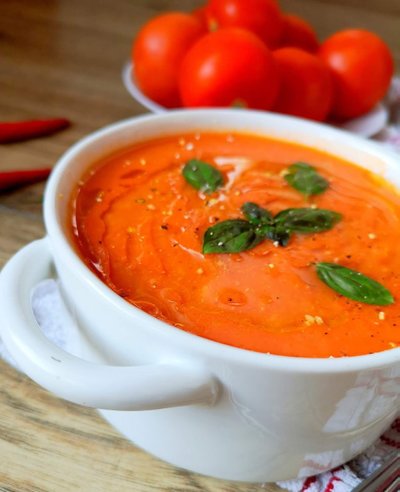 Keptų pomidorų ir paprikų sriuba