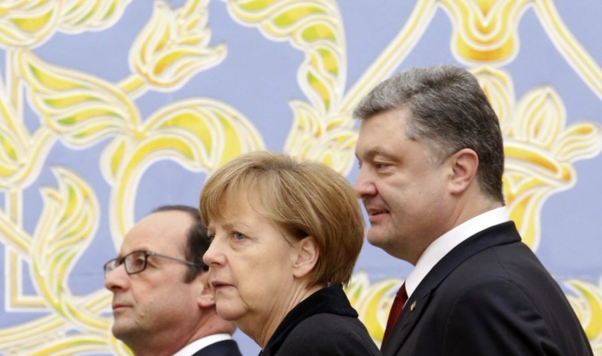 Francois Hollande'as, Angela Merkel, Petro Porošenka