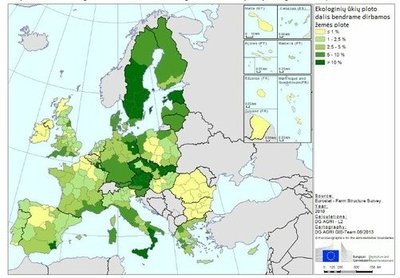 Ekologinių ūkių plotas ES