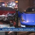 Auksinio jaunimo fiasko: pramogavę jaunuoliai vienas į kitą sudaužė įspūdingus automobilius