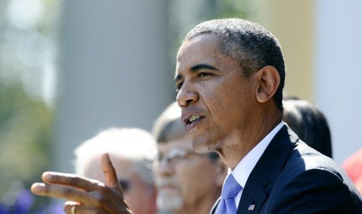 Baracko Obamos kalba Baltųjų rūmų sodelyje