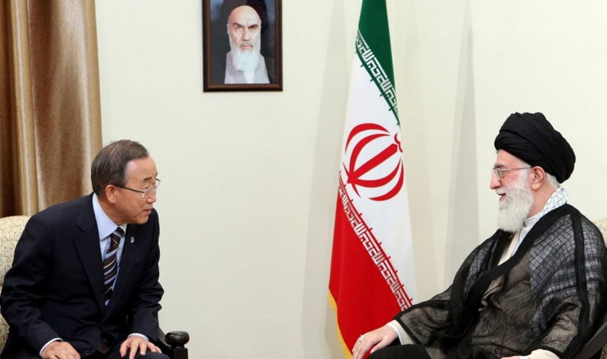 Ban Ki-moonas ir Irano ajatola Ali Khamenei