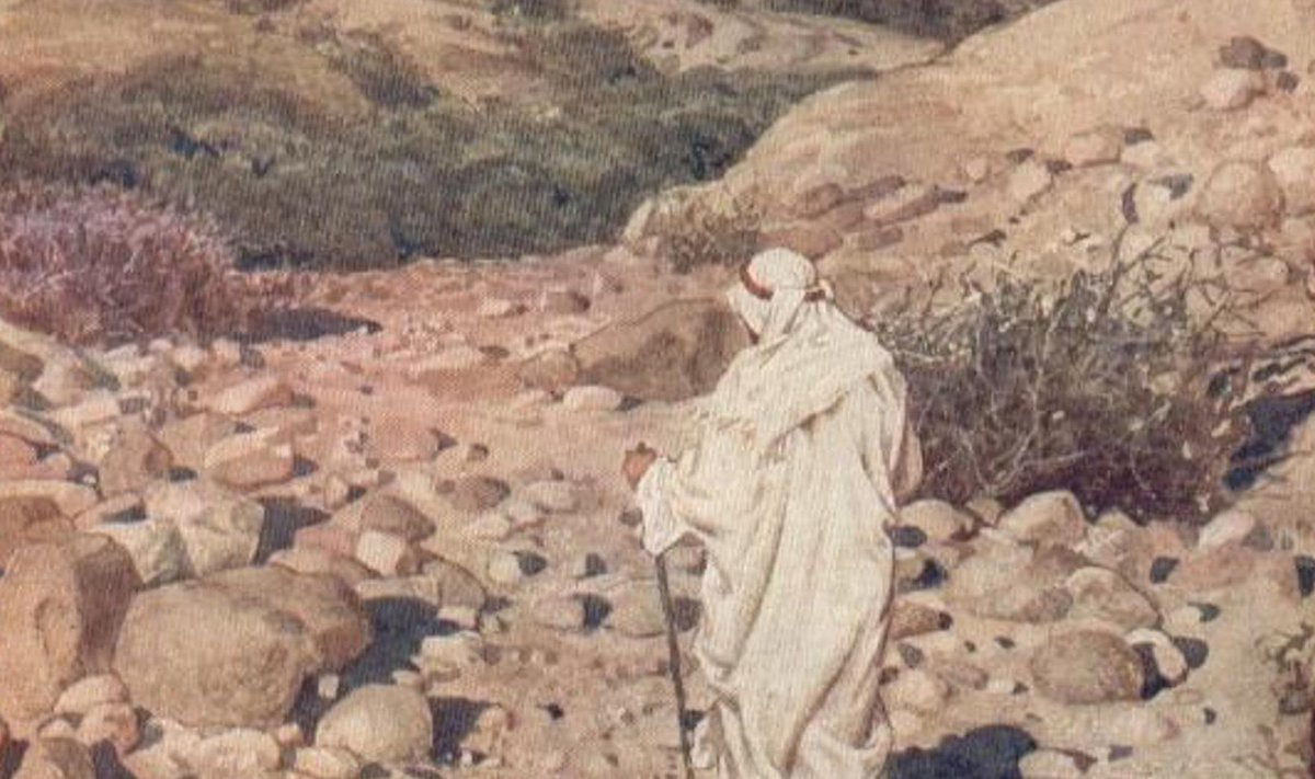 „Jėzaus gundymas dykumoje“, Williamas Hole‘as, 1908 m.