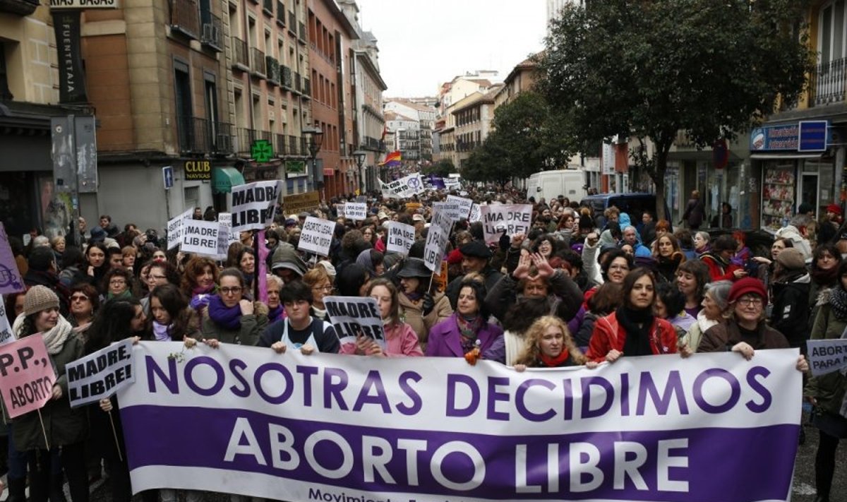 Protestas prieš abortų draudimą Madride