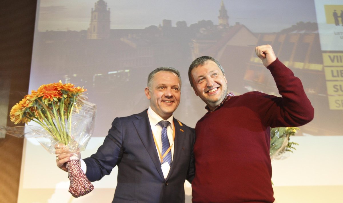 Party chair Eligijus Masiulis and MEP Antanas Guoga